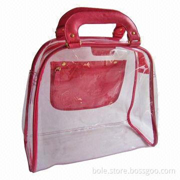 PVC Cosmetic Bag with Handle, Eco-friendly Material, Suitable for Promotional Gifts